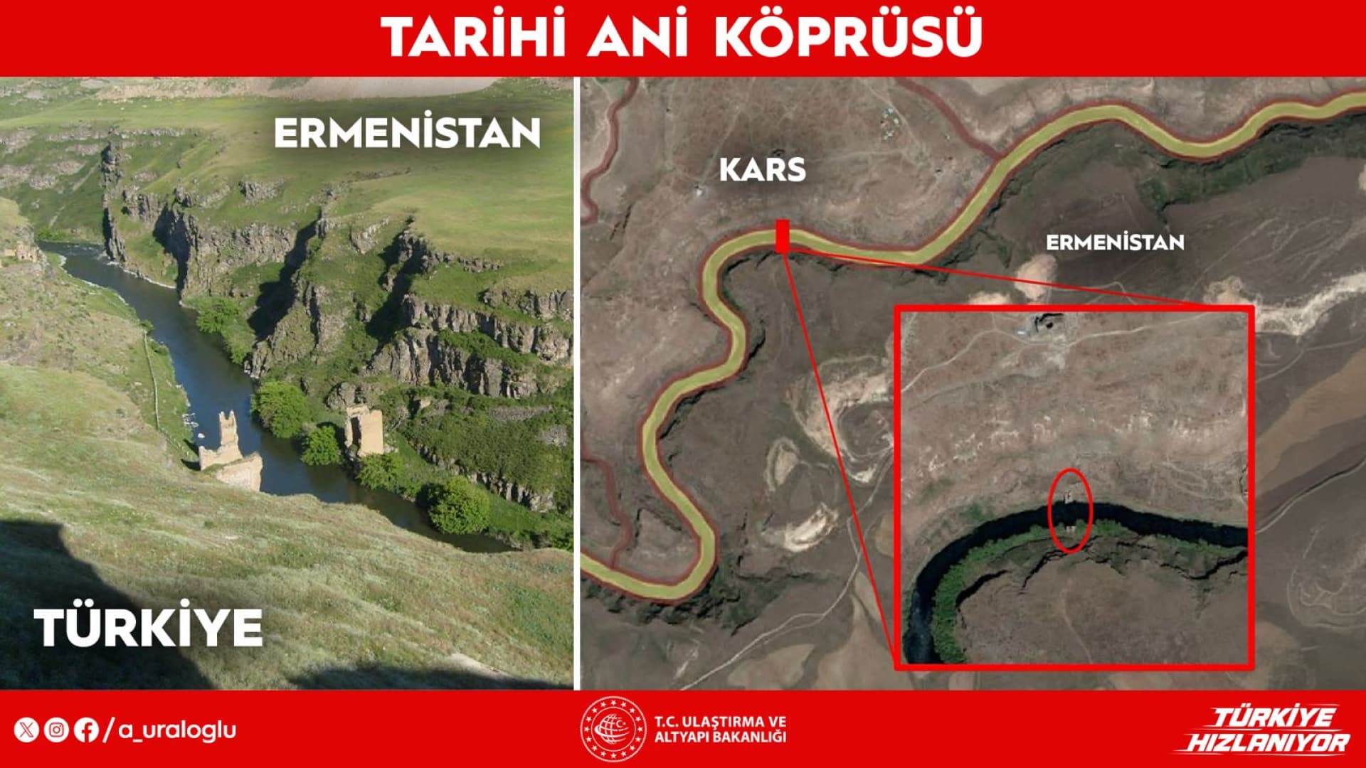 Tarihi Ani Köprüsü yeniden inşa ediliyor